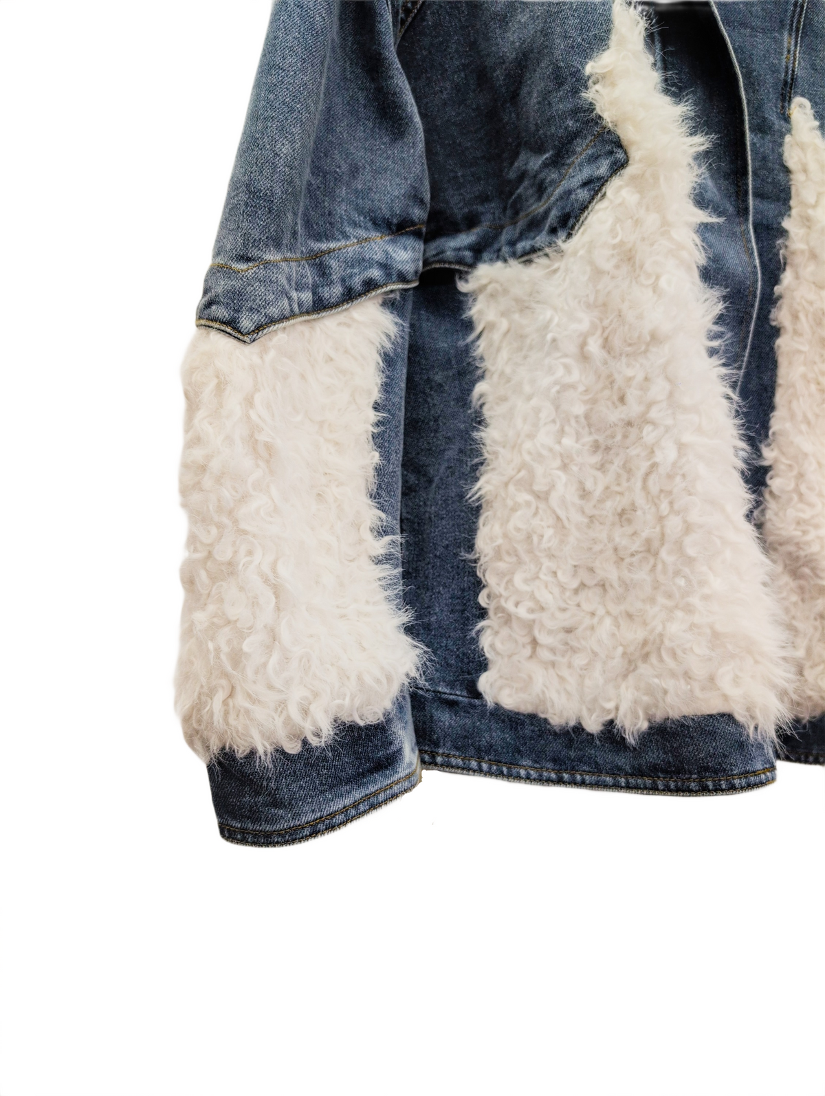 Fur Paneled Denim Jacket